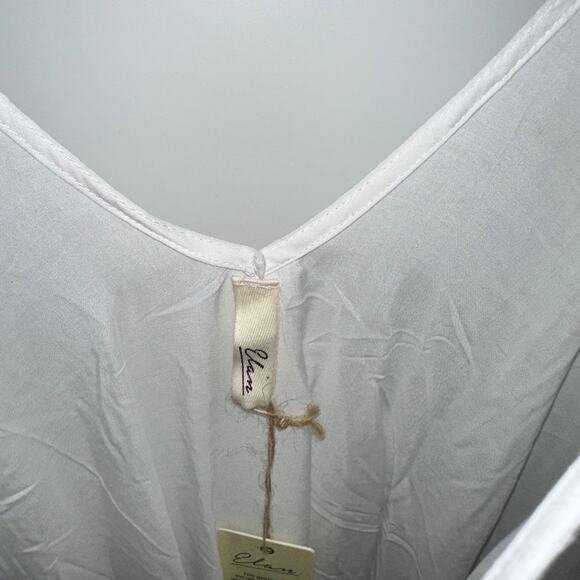 ELAN White Rope Waist Lighweight Sleeveless Loose Fit Dress Large - Picture 4 of 5